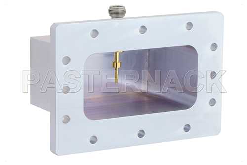 WR-430波导同轴转接头，CMR-430法兰转N型母头，工作频率为1.7 GHz至2.6 GHz，L-S频段