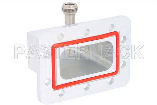 WR-229波导同轴转接头，CPR-229G槽面法兰转N型母头，工作频率为3.3 GHz至4.9 GHz，S-C频段