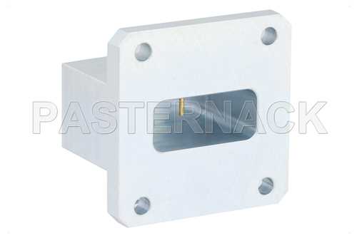 WR-112波导转同轴转接头，方形法兰转SMA母头，工作频率为7.05 GHz至10 GHz，X频段