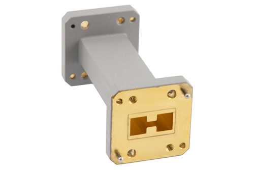WRD-650直波导，3英寸，UG方盖法兰，6.5 GHz至18 GHz，黄铜