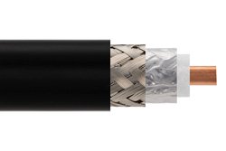 Low Loss Flexible LMR-600-FR Outdoor Rated Coax Cable Double Shielded with Black PE Jacket Fire Rated