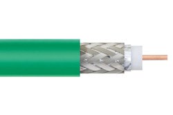 75 Ohm Flexible PE-B159-GR Coax Cable Double Shielded with Green PVC Jacket