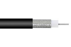 Formable PE-SR402FLJ Coax Cable with Tinned Copper Braid Outer Conductor and Black FEP Jacket