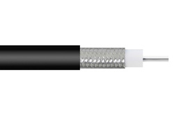 Formable PE-SR402FLJ Coax Cable with Tinned Copper Braid Outer Conductor and Black FEP Jacket
