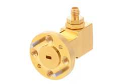 WR-10 UG-387/U-Mod Round Cover Flange to 1.0mm Female Waveguide to Coax Adapter Operating from 75 GHz to 110 GHz
