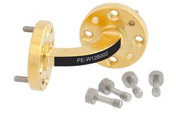 WR-12 Instrumentation Grade Waveguide H-Bend with UG-387/U Flange Operating from 60 GHz to 90 GHz