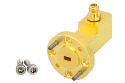 WR-12波导同轴转接头，UG-387/U圆盖法兰转1.0mm母头，工作频率为60 GHz至90 GHz，E频段
