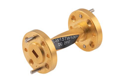 WR-15 90 Degree Waveguide Twist With a UG-385/U Flange Operating From 50 GHz to 75 GHz