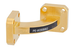 WR-28 Instrumentation Grade Waveguide H-Bend with UG-599/U Flange Operating from 26.5 GHz to 40 GHz