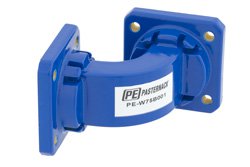 WR-75 Commercial Grade Waveguide E-Bend with UBR120 Flange Operating from 10 GHz to 15 GHz