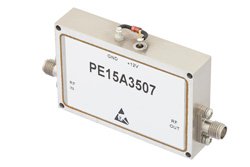 43 dB Gain, 1 Watt P1dB, 12 GHz to 18 GHz, Broadband High Gain Amplifier, 39 dBm IP3, 6 dB NF, SMA