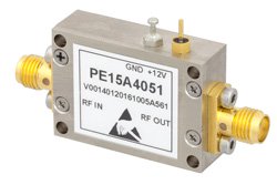 16 dBm P1dB, 2 GHz to 18 GHz, Medium Power Broadband Amplifier, 12 dB Gain, SMA
