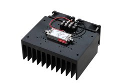 1 Watt P1dB, 2 GHz to 8 GHz, Medium Power Amplifier with Heatsink, SMA, 38 dB Gain, 5.5 dB NF