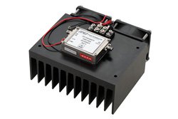 27 dBm Psat, 26.5 GHz to 40 GHz, Medium Power Amplifier with Heatsink, 2.92mm, 35 dB Gain, 10 dB NF