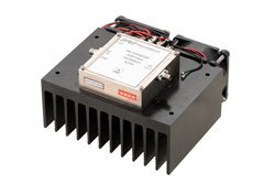 2 Watt P1dB, 18 GHz to 26.5 GHz, Medium Power Amplifier with Heatsink, SMA Input, 2.92mm Output, 35 dB Gain, 40 dBm IP3