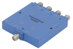 4 Way SMA Power Divider From 8 GHz to 18 GHz Rated at 30 Watts