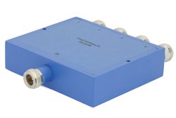 50 Ohm 4 Way N Power Divider From 500 MHz to 1,000 MHz Rated at 10 Watts