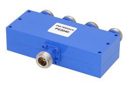 4 Way N Power Divider from 2 GHz to 4 GHz Rated at 30 Watts