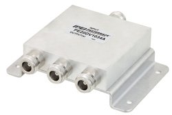 3 Way N Power Divider From 698 MHz to 2.7 GHz Rated at 30 Watts