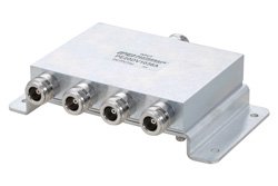 4 Way N Power Divider from 698 MHz to 2.7 GHz Rated at 30 Watts