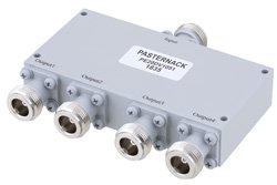 4 Way N Power Divider from 1 GHz to 4 GHz Rated at 30 Watts