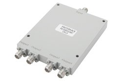 4 Way SMA Power Divider from 2 GHz to 26.5 GHz Rated at 20 Watts