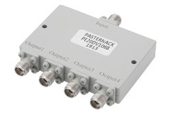 4 Way 2.92mm Power Divider from 6 GHz to 40 GHz Rated at 20 Watts