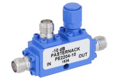 Directional 10 dB SMA Coupler From 4 GHz to 8 GHz Rated to 50 Watts