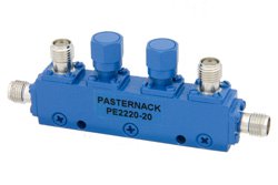 Dual Directional 20 dB SMA Coupler From 2.6 GHz to 5.2 GHz Rated To 50 Watts