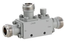 Directional 20 dB N Coupler From 4 GHz to 18 GHz Rated to 50 Watts
