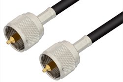 UHF Male to UHF Male Cable 12 Inch Length Using RG58 Coax