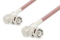 BNC Male Right Angle to BNC Male Right Angle Cable Using RG142 Coax, RoHS