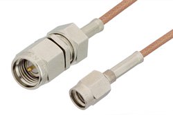 SMA Male to SSMA Male Cable 18 Inch Length Using RG178 Coax, RoHS