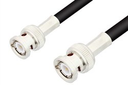 BNC Male to BNC Male Cable 60 Inch Length Using 75 Ohm RG59 Coax, LF Solder, RoHS