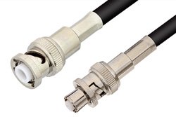 MHV Male to SHV Plug Cable Using 75 Ohm RG59 Coax, RoHS