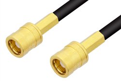 75 Ohm SMB Plug to 75 Ohm SMB Plug Cable 48 Inch Length Using 75 Ohm PE-B150 Coax