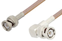 BNC Male to BNC Male Right Angle Cable 72 Inch Length Using RG400 Coax