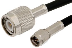 SMA Male to TNC Male Cable 72 Inch Length Using RG58 Coax
