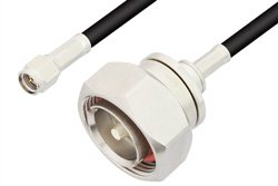 SMA Male to 7/16 DIN Male Cable 12 Inch Length Using RG58 Coax