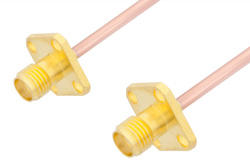 SMA Female 4 Hole Flange to SMA Female 4 Hole Flange Cable 48 Inch Length Using RG405 Coax, RoHS