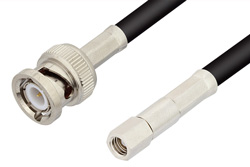 SMC Plug to BNC Male Cable 72 Inch Length Using RG223 Coax, RoHS