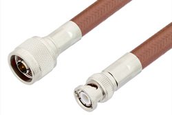 N Male to BNC Male Cable Using RG393 Coax