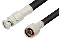N Male to BNC Male Cable 36 Inch Length Using PE-B405 Coax