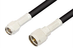 SMA Male to Mini UHF Male Cable 72 Inch Length Using RG58 Coax, RoHS