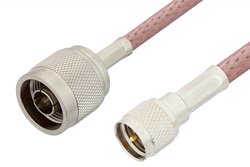 N Male to Mini UHF Male Cable 60 Inch Length Using RG142 Coax