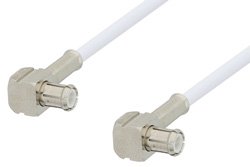MCX Plug Right Angle to MCX Plug Right Angle Cable 12 Inch Length Using RG196 Coax, RoHS