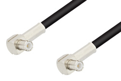 MCX Plug Right Angle to MCX Plug Right Angle Cable 60 Inch Length Using RG174 Coax, RoHS