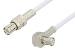 MCX Plug to MCX Plug Right Angle Cable 24 Inch Length Using RG196 Coax, RoHS