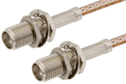 SMA Female Bulkhead to SMA Female Bulkhead Cable 24 Inch Length Using RG316 Coax
