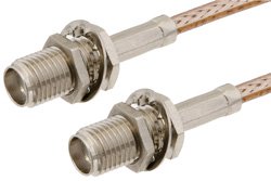 SMA Female Bulkhead to SMA Female Bulkhead Cable 48 Inch Length Using RG316 Coax